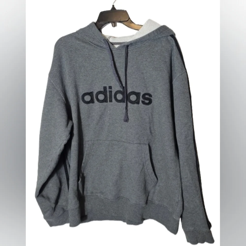 Adidas Men's Gray 2005 Vintage Hoodie Men's Size Large *See flaws